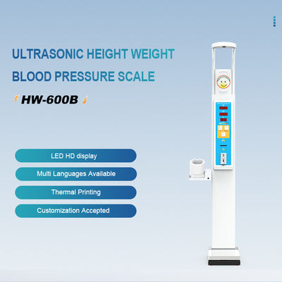 44 kg G.W. BMI Münze Ultraschall Körpergröße Gewicht Fettwaage mit Blutdruckmaschine