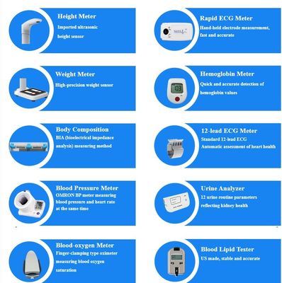 Selbstbedienungs-Gesundheitskiosk mit BIM-Körpergröße-Gewichtsskala und Touchscreen