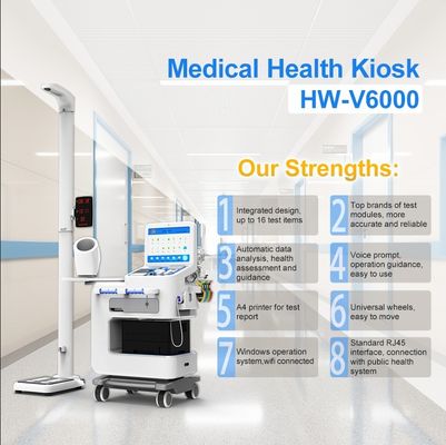 Telemedizinische Ausrüstung HW-V6000 All-in-one medizinische Gesundheitskontrolle Kiosk mit LCD-Display