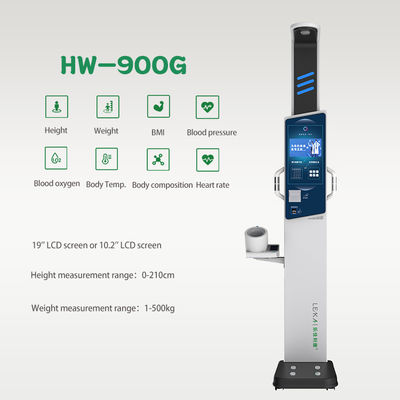 OEM ODM BMI-Maschine für Größe Gewicht Körperzusammensetzung Überprüfung Gesamtgröße 43*61*240cm