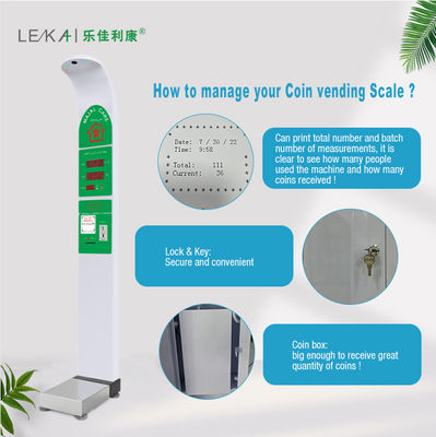 Smart AC100-240V Münzbetrieb Höhe Gewicht Körperwaage Verkauf mit Druck G.W 47kg