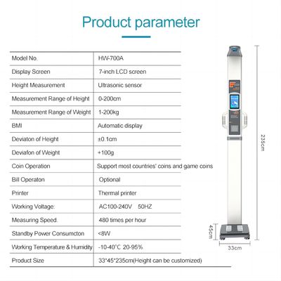 Digitale Präzisionsbalance für BMI und Körperzusammensetzungsanalyse LCD-Display 220V/50Hz