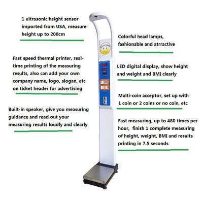 Personliche Gesundheitsdiagnostik-Maschine LED-Display Automatische Waage für AC100-240V
